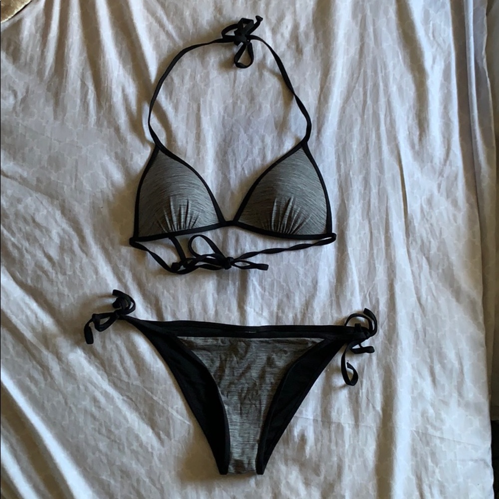 H&M Black/Grey Bikini Set